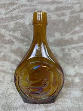 WHEATON GLASS BOTTLE "MARTIN LUTHER KING JR." GREAT AMERICANS AMBER IRIDESCENT