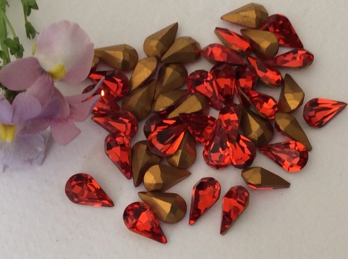 Swarovski #4300 Pearshape rhinestone 10x6mm GF x12 REPAIR CRAFT Colour Options - Picture 4 of 27