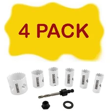 Master Mechanic 255412 7 PC Bi-Metal HOLE SAW KIT 4-Pack