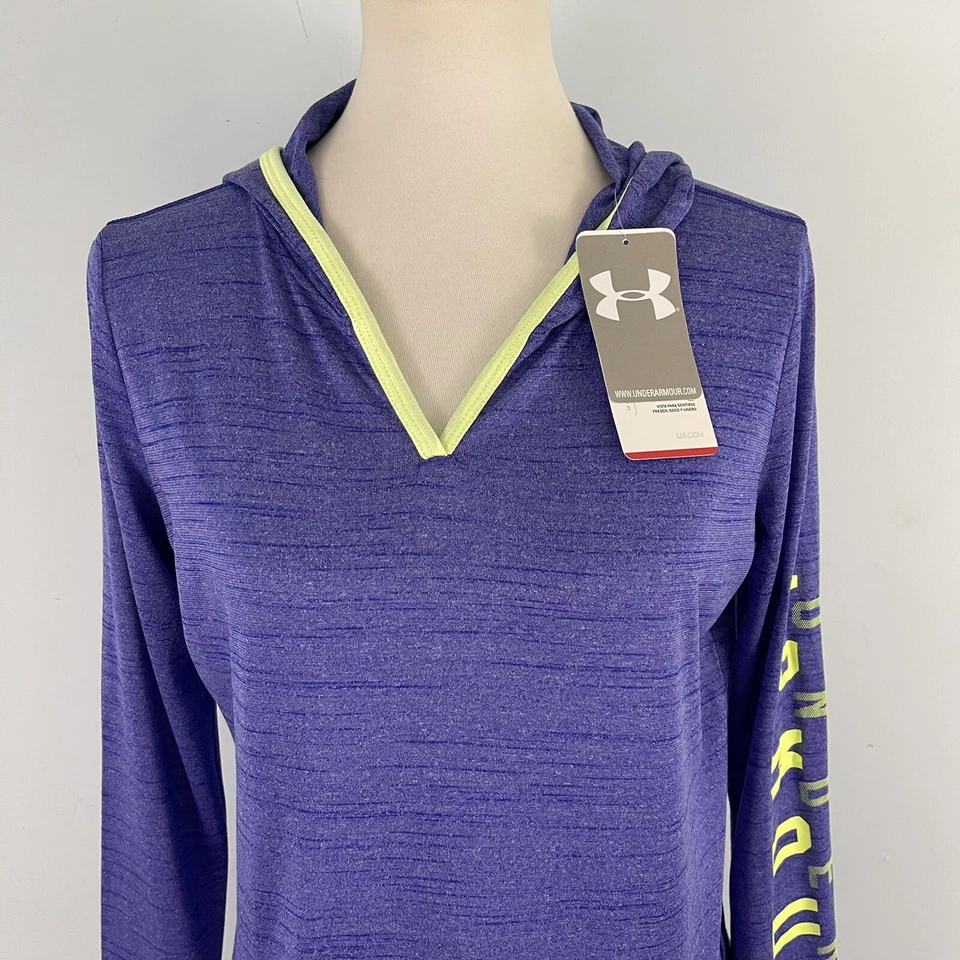 NWT Under Armour Girls Youth XL Long Sleeve Logo T-shirt Hoodie Loose Fit - Image 2 of 4