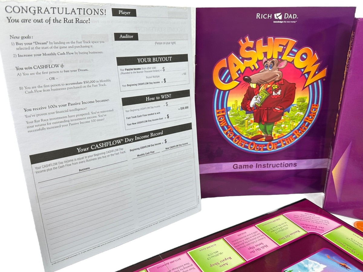 Cashflow Rich Father Robert Kiyosaki RichDad from the Rat Race! Board Game, 2-6 Players (English Version