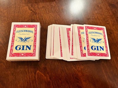 Vintage FLEISCHMANN S GIN Playing Cards Poker Size Unused 2 Jokers 52 Playing 
