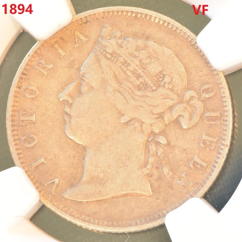 1894 CHINA HONG KONG 20C  Silver Coin NGC VF Details