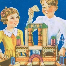 Sielzeug antik vollst. Holzbaukasten Original-Karton Abb. Kinder Hersteller? ~45