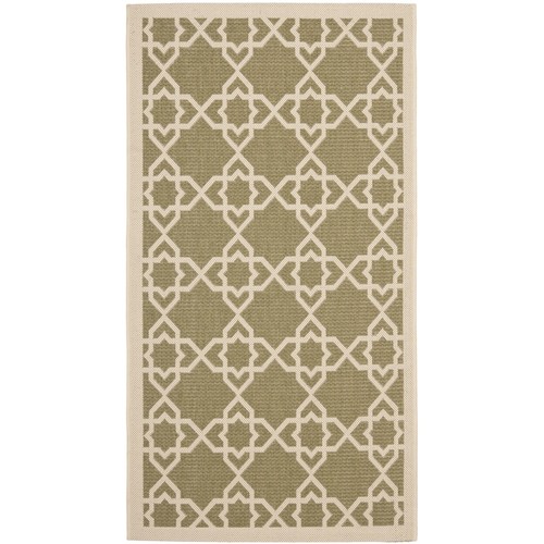 SAFAVIEH Indoor Outdoor CY6032-244 Courtyard Green / Beige Rug - Picture 9 of 23