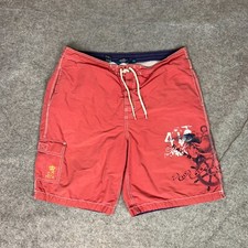 Vintage Polo Ralph Lauren Mens Swim Suit Extra Large Red Trunks Mesh Lined PRL 