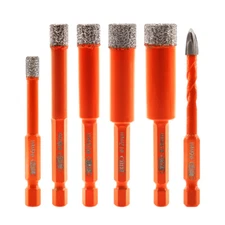 6pc Quick-fit Diamond Drilling Bits Granite Marble Stone 6/8/10/12/14mm Hole Saw