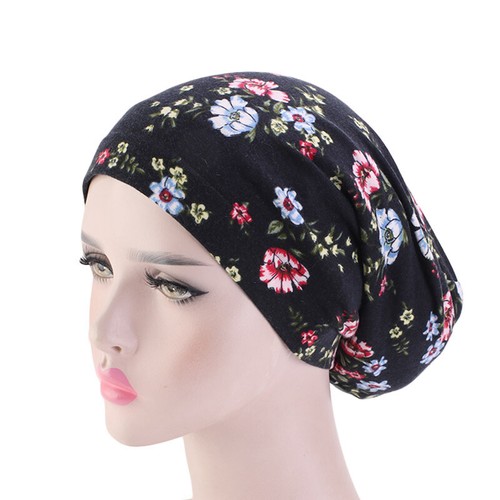 Women Muslim Stretch Turban Hat Chemo Cap Hair Loss Head Cover Indian Beanie Cap - Picture 13 of 44