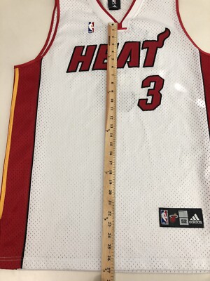 White adidas Miami Heat Dwayne Wade Jersey Men's Size 52 XL White adidas Miami Heat Dwayne Wade Jersey Men's Size 52 XL