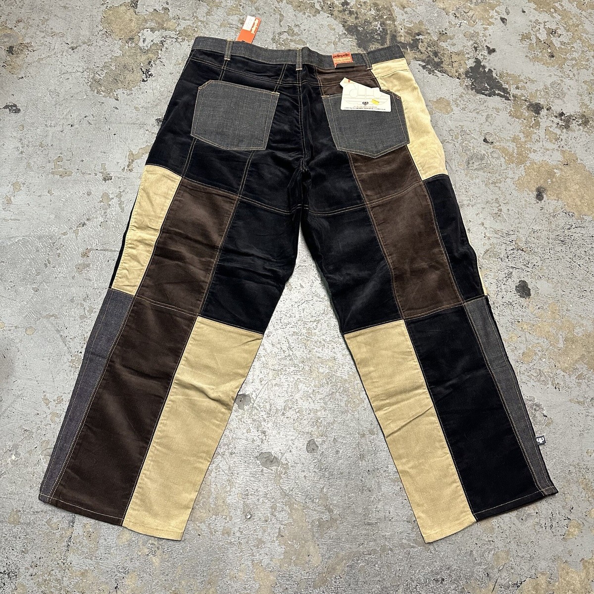 NWT Vintage Pelle Pelle Baggy Patchwork Pants 44x34 NEW Hip