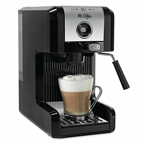 | Authentic Pump Espresso Machine, 6 Piece, Chrome/black
