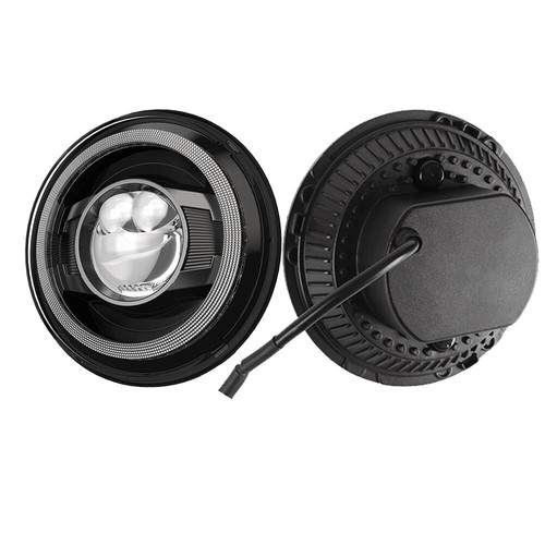 Latest 7" inch Round LED Headlights Halo DRL For Jeep Wrangler JK TJ CJ LJ Pair - Picture 10 of 12