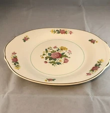 Melody M P Co Oval Serving Plate Floral Pattern 23 K Gold Trim Made In USA