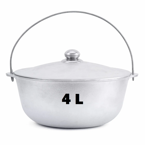 KAZAN Aluminum cauldron with bow and lid OUTDOOR COOKING CAMPFIRE 4,6,8,10 l - Picture 7 of 10