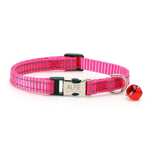 Bell Engraved Name Reflective Safety Walking Cat Collar Personalized Adjustable - Picture 10 of 13