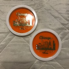 2 Vintage Chicago plactic coasters made in US...