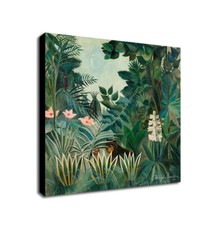 Der &auml;quatoriale Dschungel von Henri Rousseau - Gerahmter Wandbilddruck auf Leinwand