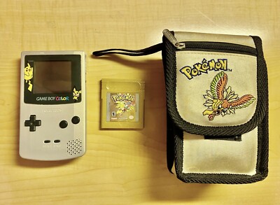 Game Boy Color Pokemon Gold Console Game Case [BUNDLE