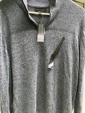 NWT BANANA REPUBLIC MEN'S 1/4 ZIP GREY SWEATER SIZE LARGE
