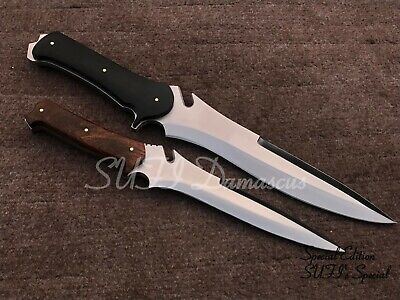 Set of 2 Handmade 5160 Spring Steel RE4 Krauser's Knife,Bowie  knife,Tactical, 6