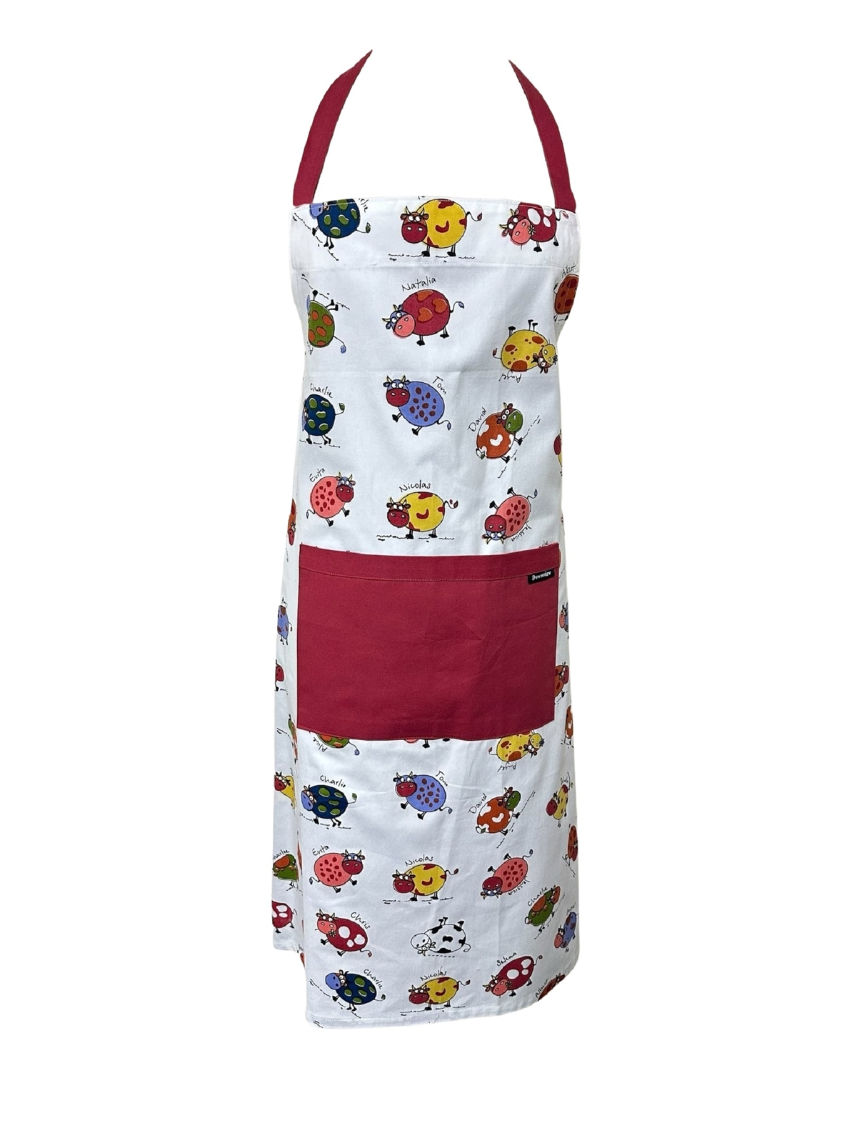 Apron Colourful Cow Bib Apron Adults Home Cooking Baking Pocket Pinny 70cmx87cm