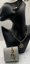 Set Stainless Steel Fashion Trendy New for Women Necklace Earrings Bracelet Set