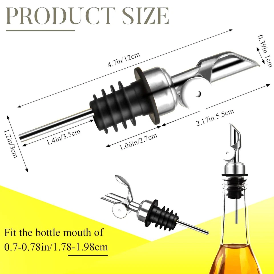 Dispensador de azeite de oliva de aço inoxidável 1/2* bicos garrafa tampa de poeira ponderada - Imagem 2 de 4