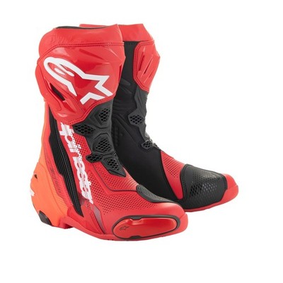 Alpinestars Supertech R Vented Motorrad Stiefel Gr. 47 EU - Bright Red Red Fluo