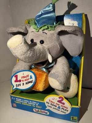Gemmy Talkbax recordable plush elephant - Sings   Happy Birthday   NEW