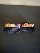 Vintage Orange Garter With Black Lace And Brass Dollar Sign