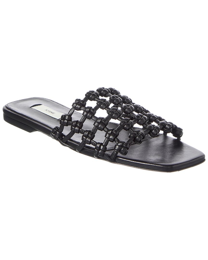 Toteme Braided Leather Sandal Women's Black 38