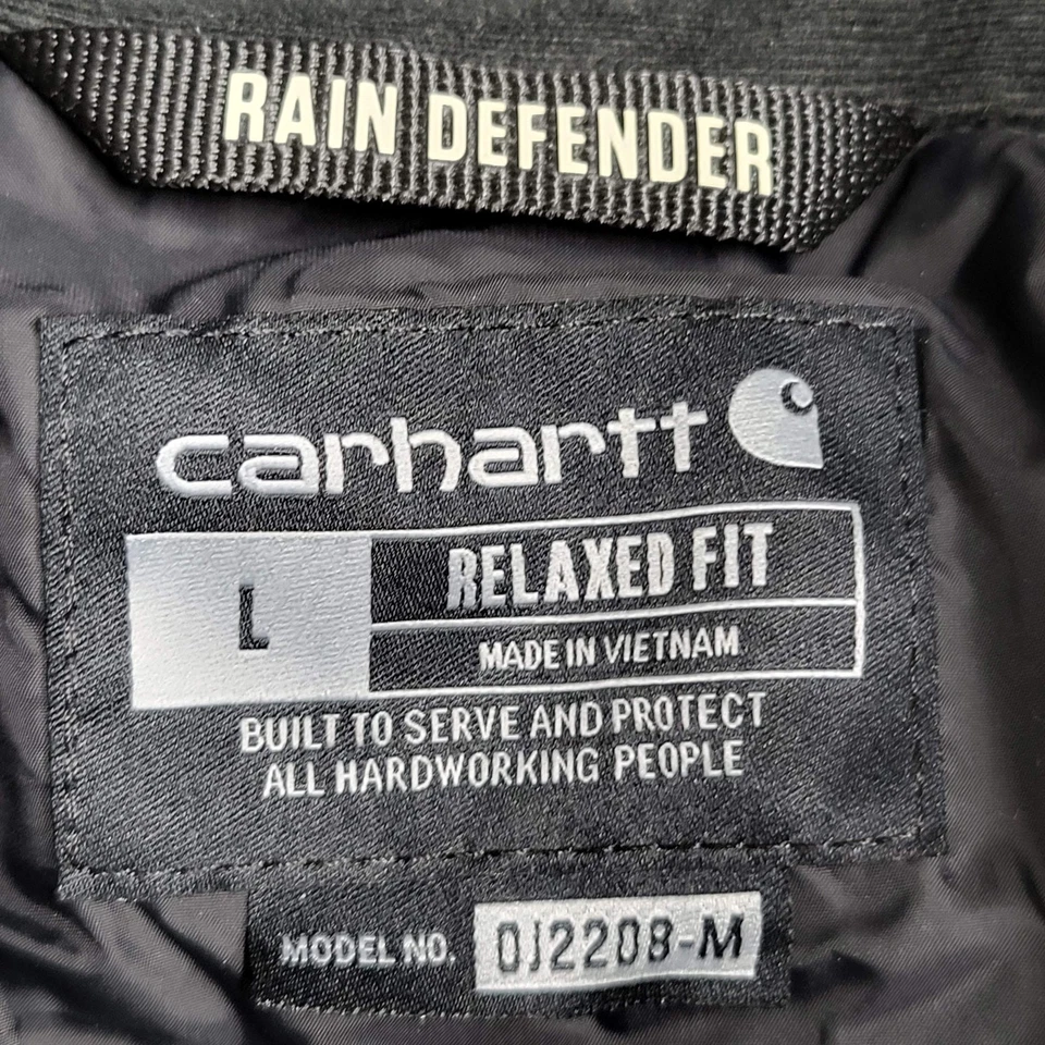 Jaqueta Carhartt Masculina L Preta Puffer Rain Defender Isolada Ajuste Relaxado - Imagem 3 de 4