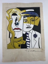 Roy Lichtenstein COA Art Painting Original Drawing Vintage Paper Signed