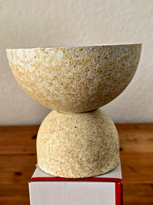 IKEA ACKJA Tischlampe Beige/Weiß, Eigener Entwurf, Ø15cm, Höhe 14 cm, Neu