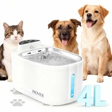 WMYQZXDF Cordless Pet Water Fountain,Stainless Cat Fountain,Ultra-Quiet White