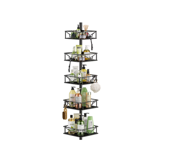 5 Tier Shower Caddy Corner Shelf Adjustable Bathroom Organizer Rustproof Fast Sh