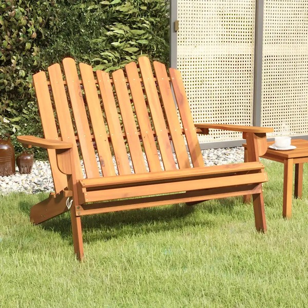 Adirondack Gartenbank Massivholz Akazie 126 Cm Sitzbank Outdoor Terrassen MöBel-image