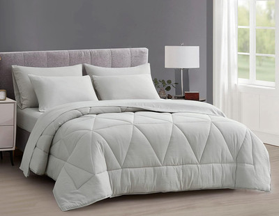 Jasper King Bed in a Bag 7-Piece Geometric Comforter Set - Light Gray