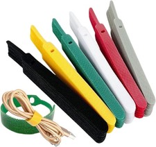 150 Reusable Cable Ties, Strong Adhesion Nylon Cord Ties for PC and 6 Colors 