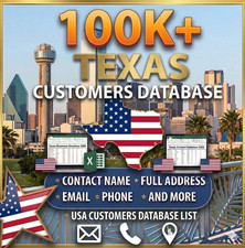 100K TEXAS USA Customers Email Database _ B2C Contact Leads &ndash; Excel file