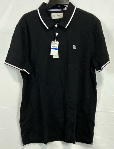 Penguin Men Black Polo Shirt Short Sleeve Classic Fit Size XL NWT