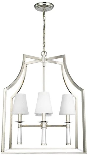 Crystorama Baxter 30" Wide Polished Nickel 4-Light Pendant - Picture 2 of 8