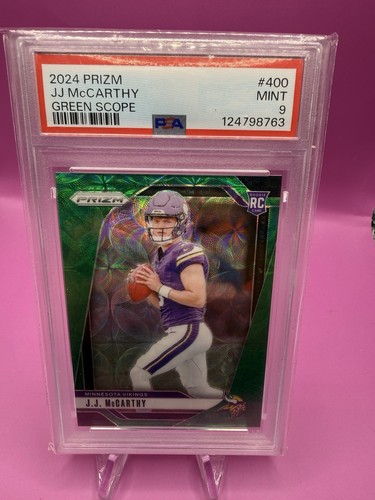 2024 Prizm JJ McCarthy Green Scope /75 PSA 9 #400 RC Vikings