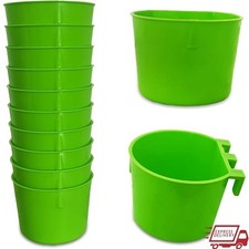 10 Pack Cage Cups Birds Feeders Seed Bowl Chicken Feeding Watering Dish