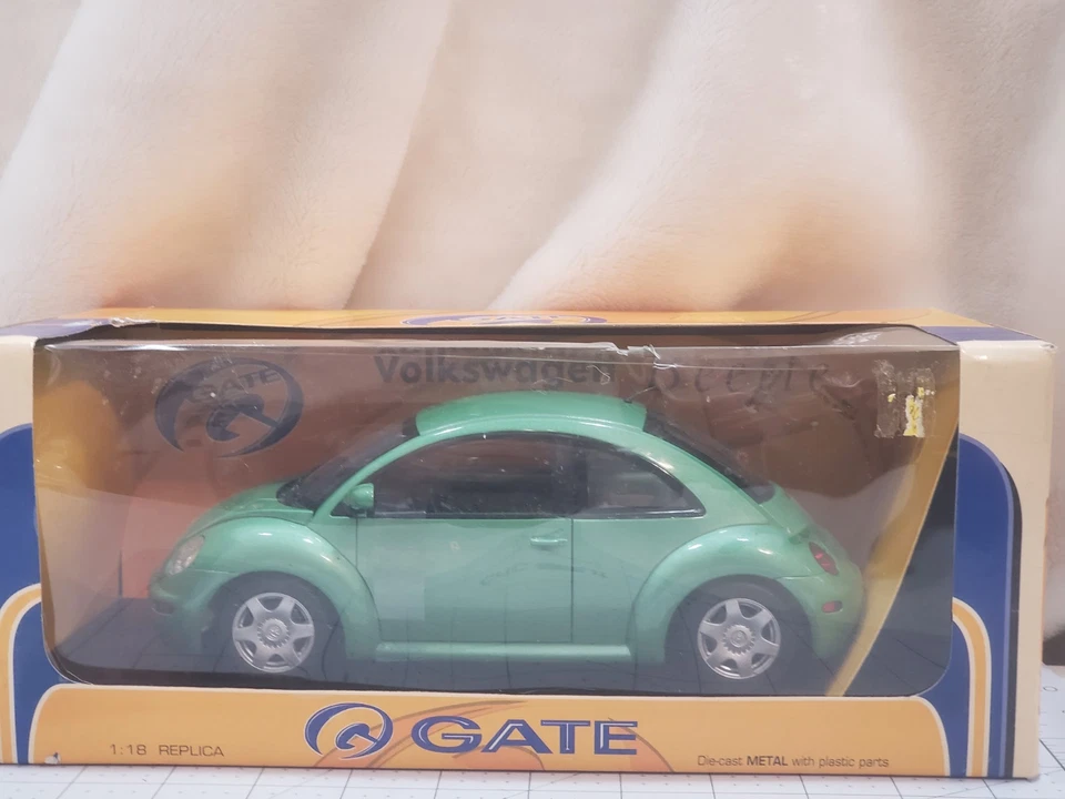 VW Bug Beetle Coupé Gate 1998 vintage escala 1:18, '98, verde, #G01032, nuevo en caja Foto 2 de 4