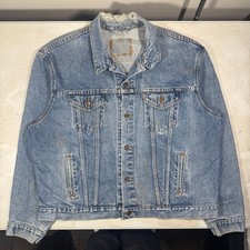 Vintage Levis Denim Jacket 70506-0216 Trucker Made in USA Light Wash Distressed