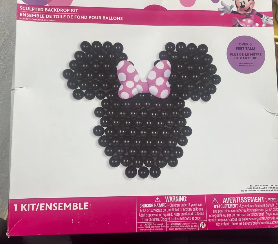 Kit de telón de fondo de globo de látex negro esculpido Minnie Mouse - 5' (152 piezas)  Foto 2 de 4