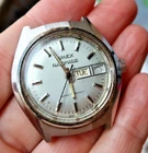 RARE Vintage Timex Men's Automatic Watch Wristwatch Day Date 46950 Running LOOK