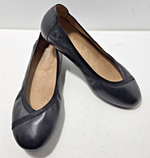 Vionic Caroll Ballet Flats Shoes Womens Black Leather Casual Slip Ons Sz 8.5