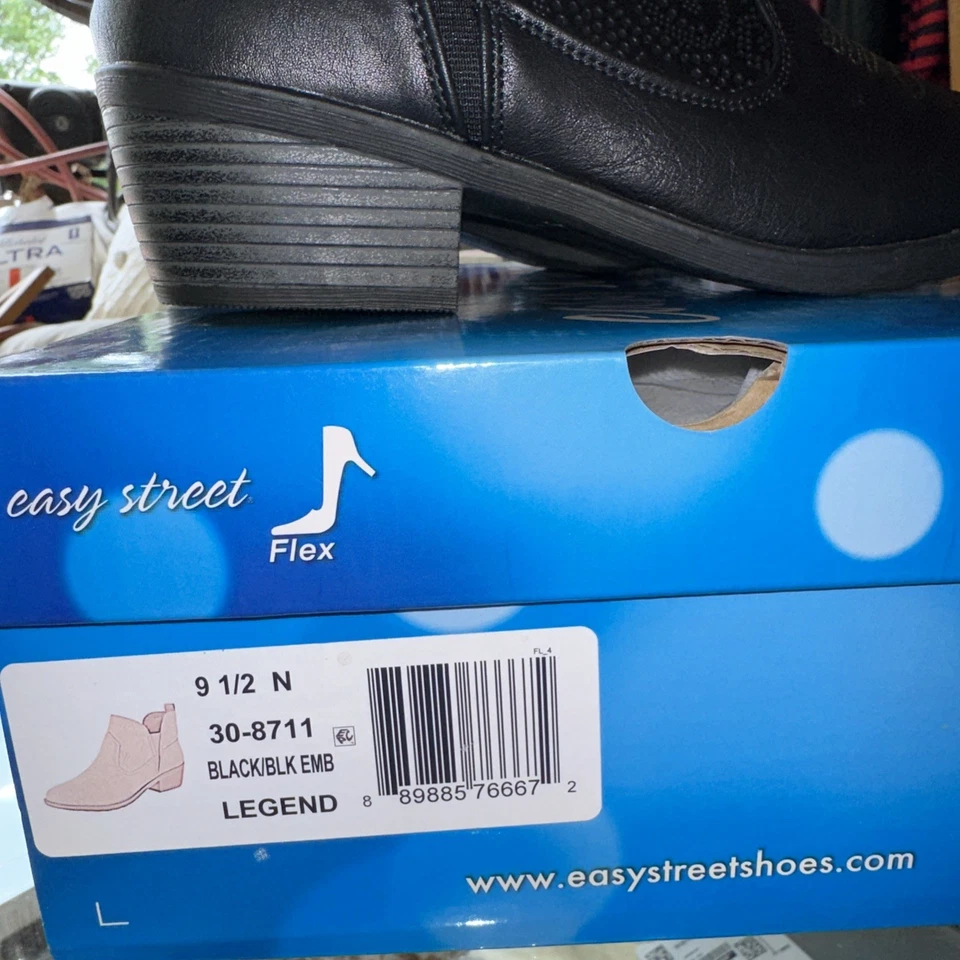 Botas para mujer Easy Street Legend de cuero negro talla 9,5 nuevas en caja - Imagen 2 de 4